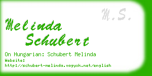 melinda schubert business card